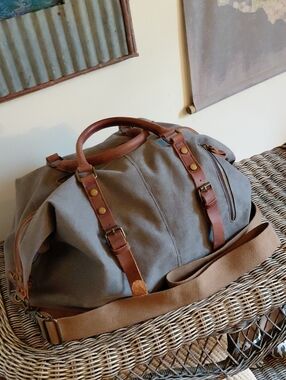 S-Zone Canvas & Leather Weekender Bag/Luggage *Final Price*